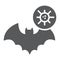 Bat coronavirus glyph icon, virus and microorganism, covid 19 contagious sign, vector graphics, a solid pattern on a