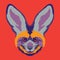 bat-eared fox face vector illustration in decorative style design