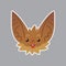 Bat emotional head. Surprised emoji. Smiley icon.