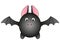 Bat in flight - vector full color illustration. A cute fat bat with an angry face flies upward - a funny childish illustration.