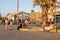 Bat Galim beach. Promenade. People enjoy the sea air. They walk, communicate with each other, play