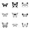 Bat icons set, simple style