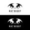 Bat Logo, Night Flying Animal Icon, Company Vector,Halloween Template