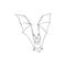 Bat is a nocturnal animal. A symbol of Halloween. The bat in flight