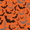 Bat seamless dark and orange autumn halloween pattern