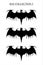 Bat, a set of black bats spread its wing