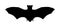 Bat  silhouette illustration isolated on white background. Open wings beast. Night animal. Scary vampire symbol. Halloween.