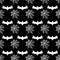 Bat and spiderweb, black and white seamless halloween style texture