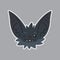 Bat sticker. Emoji. Vector illustration of cute Halloween bat vampire shows blink eye emotion.