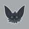 Bat sticker. Emoji. Vector illustration of cute Halloween bat vampire shows nerd emotion. Education. Emoticon icon with