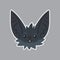 Bat sticker. Emoji. Vector illustration of cute Halloween bat vampire shows sad emotion. Weary.