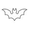 Bat thin line icon, animal and halloween, dracula sign, vector graphics, a linear pattern on a white background,