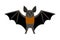 Bat. Vampire bat vector illustration scary halloween flying isolated icon