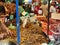 Batam, Indonesia, July 16, 2023: Busy atmosphere of fruit vendor stalls at the Toss 3000 morning market, Batam City