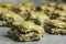 Batch of baked cinnamon star cookies - horizontal