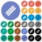 Batch of pills in blister pack round flat multi colored icons