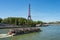 Bateau Mouche on the Seine river with Eiffel Tower in the background