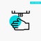 Bath, Bathroom, Cleaning, Dryer, Hand turquoise highlight circle point Vector icon