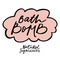 Bath bomb label with handdrawn lettering