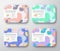Bath Care Cosmetics Boxes Set. Vector Wrapped Containers Label Cover Collection. Packaging with Hand Drawn Coconut