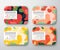 Bath Care Cosmetics Boxes Set. Vector Wrapped Containers Label Cover Collection. Packaging with Hand Drawn Peach, Orange