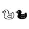 Bath duck line and glyph icon. Rubber duck vector illustration isolated on white. Toy outline style design, designed for