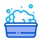 Bath with foamy water icon vector outline illustration