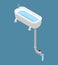 Bath Isometric Isolated. Water pipes. Pipe for water removal. Se