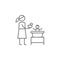 Bath, mother, baby icon. Element of family life icon. Thin line icon for website design and development, app development. Premium