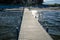 Bath pier and water reflections