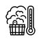 bath sauna mens leisure line icon vector illustration