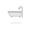 Bath and shower color thin line icon.Vector illustration