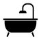 Bath solid icon. Bathroom vector illustration isolated on white. Bathtub glyph style design, designed for web and app