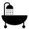 Bath solid icon. Shower vector illustration isolated on white. Bathtub glyph style design, designed for web and app. Eps