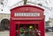 Bath, Somerset, UK, 22nd February 2019, Old repurposed red telephone box  turned into a space for flowers