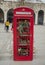 Bath, Somerset, UK, 22nd February 2019, Old repurposed red telephone box  turned into a space for flowers