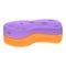 Bath sponge washcloth icon, cartoon style