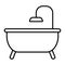 Bath thin line icon. Bathroom vector illustration isolated on white. Bathtub outline style design, designed for web and