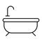 Bath thin line icon. Bathtub vector illustration isolated on white. Bathroom outline style design, designed for web and