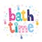 Bath time decorative lettering type design