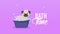bath time lettering animation with pug in bathtub