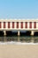 Bathhouse, cabins of a beach on the sea