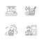 Bathhouse types pixel perfect linear icons set