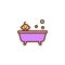 Bathing baby filled outline icon