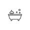 Bathing baby outline icon