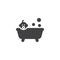 Bathing baby vector icon