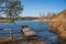 Bathing beach with boardwalk, lake fohnsee - osterseen bavaria