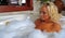 Bathing beautiful blond woman