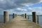 Bathing bridge on poles