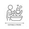 Bathing child linear icon